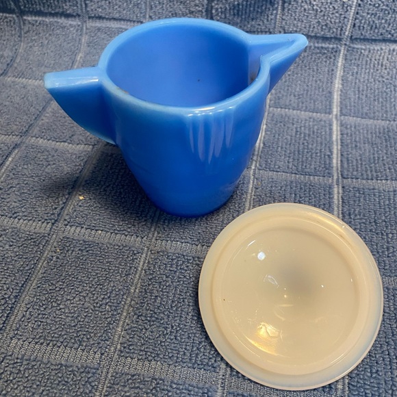 Arko Agate slag glass covered pitcher, small plates & teacups. Vintage. Art Deco - Picture 4 of 5